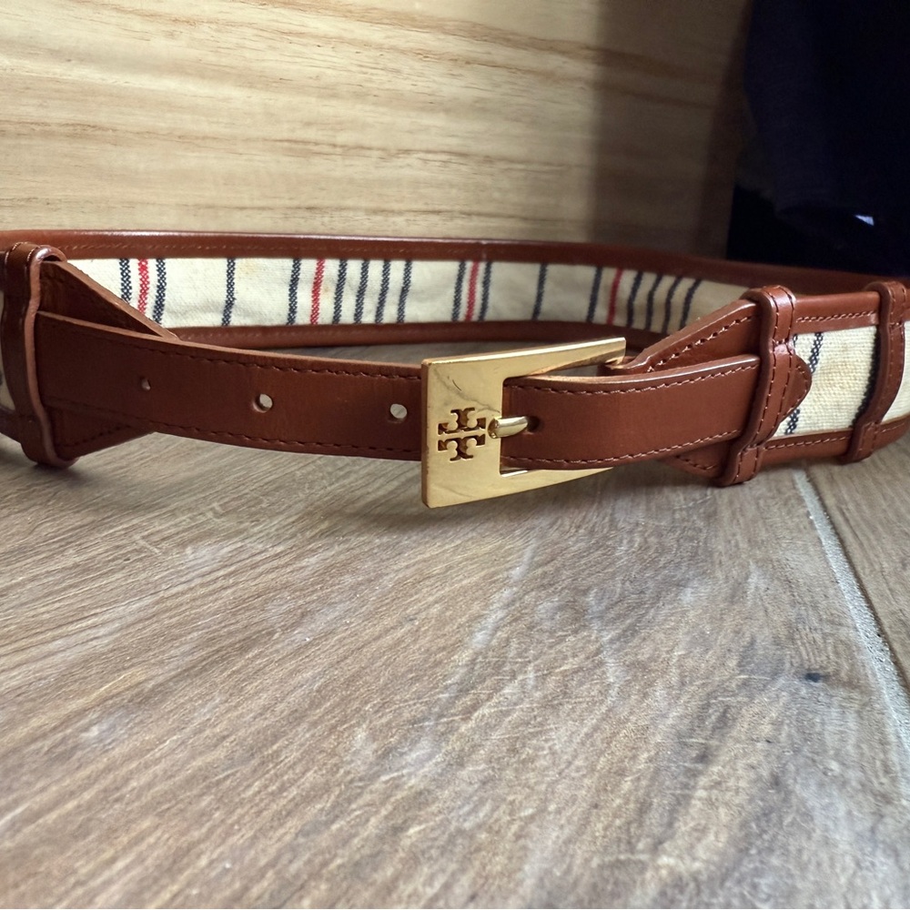 Tory Burch Brown and Gold Belt